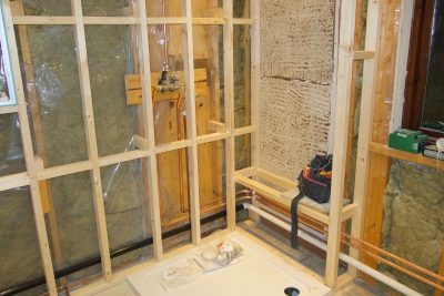 Prep work for shower