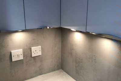 Laminated back panels and lights