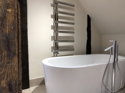 Bath, tap and towel rail