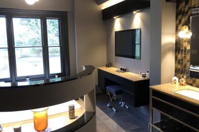 Dressing table and bathroom t.v